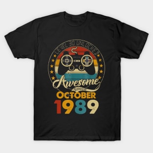 Level 30 Unlocked Gamer - Born In October 1989 Gifts T-Shirt